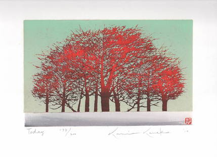 Kunio Kaneko (B. - 1949): Today: Artist/Title: Kunio Kaneko (B. - 1949): TodayDate: 2010Medium: Woodblock PrintEdition: Limited Edition #179/200Size/Format: The print image measures 4 3/4 X 7 1/2 inches plus marginsCondition: The