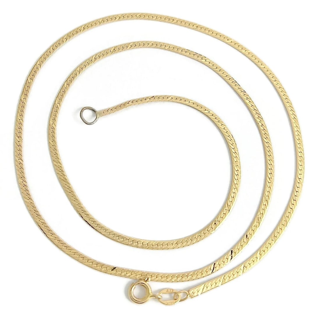 Vintage Italian Herringbone Chain Necklace 14K Yellow Gold, 18 Inches, 4.00 Gram (1 of 5)