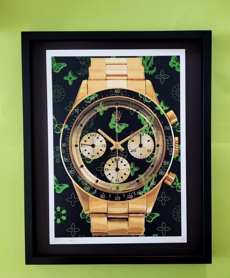 Death NYC Large Framed 16x20in Pop Art Certified ROLEX GOLD WATCH MURAKAMI #3 (1 of 6)