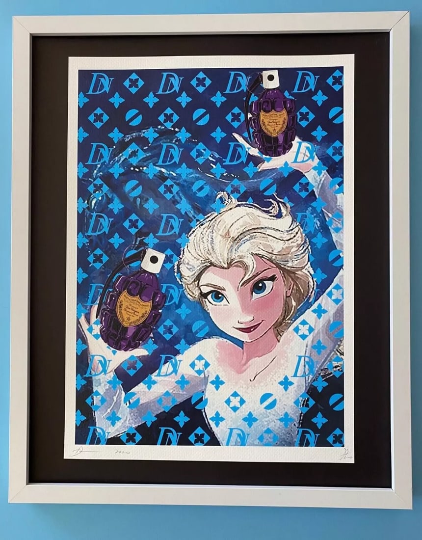 DEATH NYC Hand Signed LARGE Print Framed 16x20in COA ELSA FROZEN DISNEY & (1 of 6)