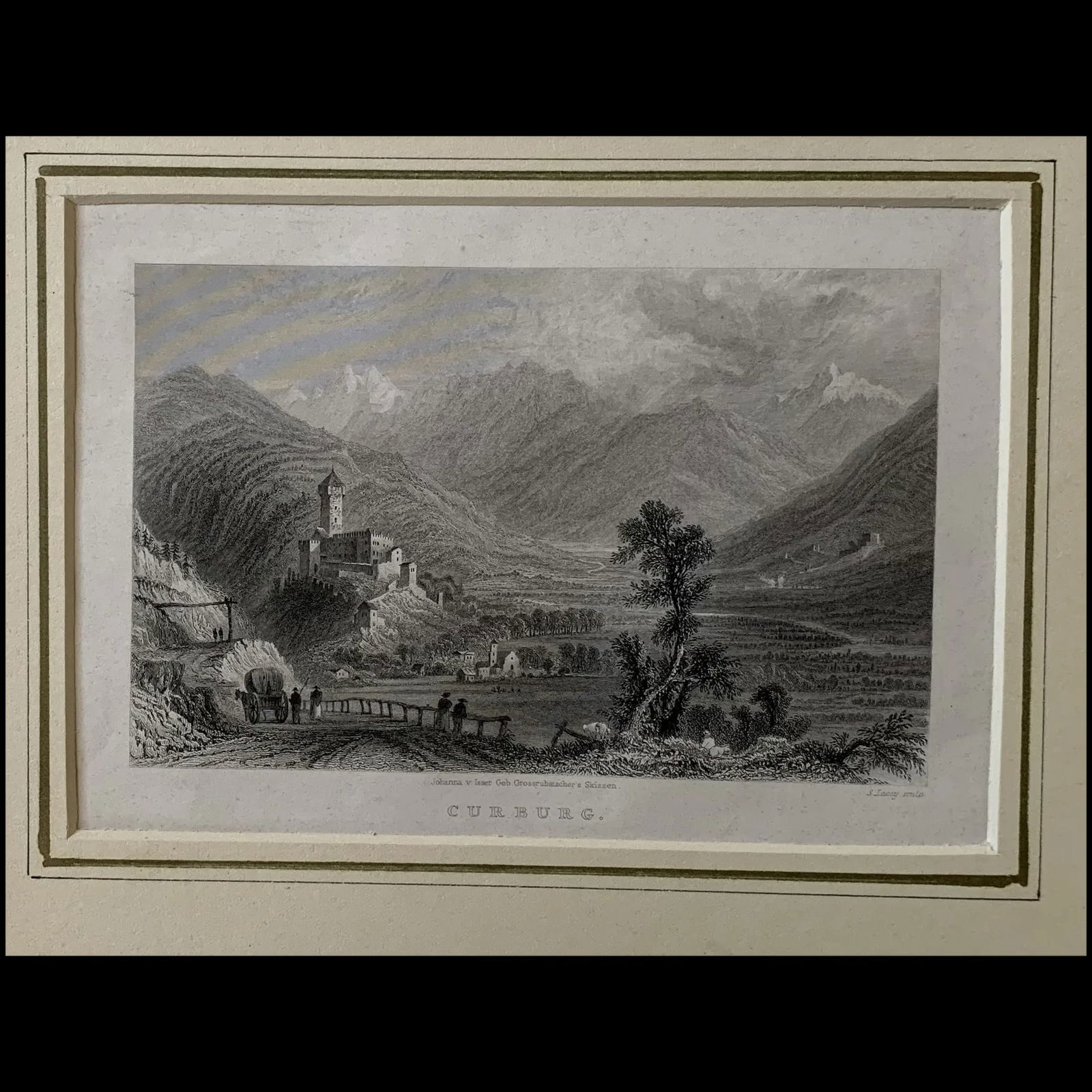 Churburg Castle, Tyrol (Italy). Antique print: Churburg Castle, Tyrol (Italy) Engraver: Samuel Lacey (1787 - 1859) Artist: after Thomas Allom, 1804-1872. Published by: Tombleson & Co. Production date: 1836. Print size: 15x9,6 cms. Sheet size: 25x2