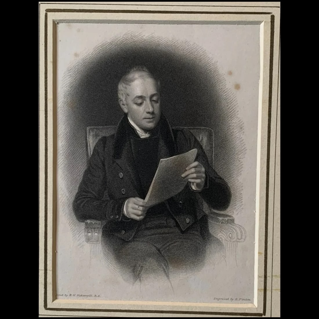 John Murray II - 1833 engraving after H.W. Pickersgill: John Murray II Engraver: Edward Francis Finden (1791-1857). Artist: Henry William Pickersgill RA (3 December 1782 – 21 April 1875) Published by Charles Tilt in 1833. Size: 22x15 cms. Condition: