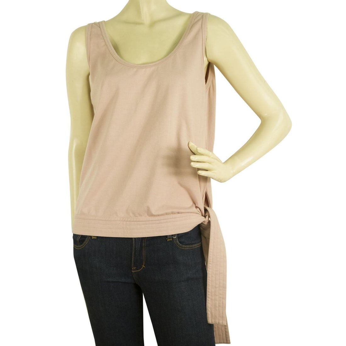Burberry London Dusky Pink Sleeveless Tank Top Tie Waist Blouse sz L (1 of 5)