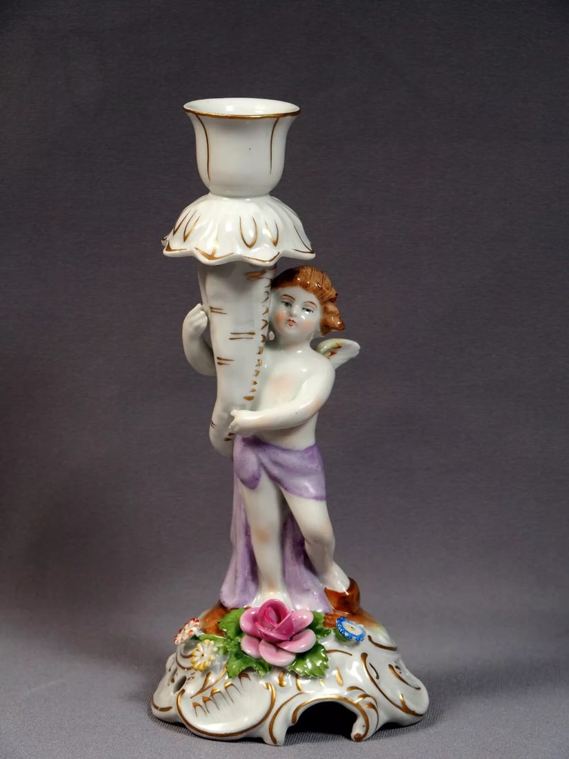 Von Schierholz Dresden Porcelain Cherub Candle holder Bavaria Germany (1 of 7)