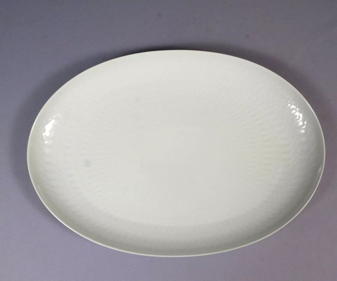 ROSENTHAL Romance LARGE Oval PLATTER White Embossed Ovals B Wiinblad Germany 15" (1 of 4)