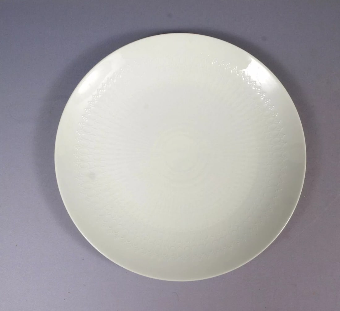 ROSENTHAL Romance CAKE CHOP Plate White Embossed Ovals B Wiinblad Germany 13" (1 of 4)