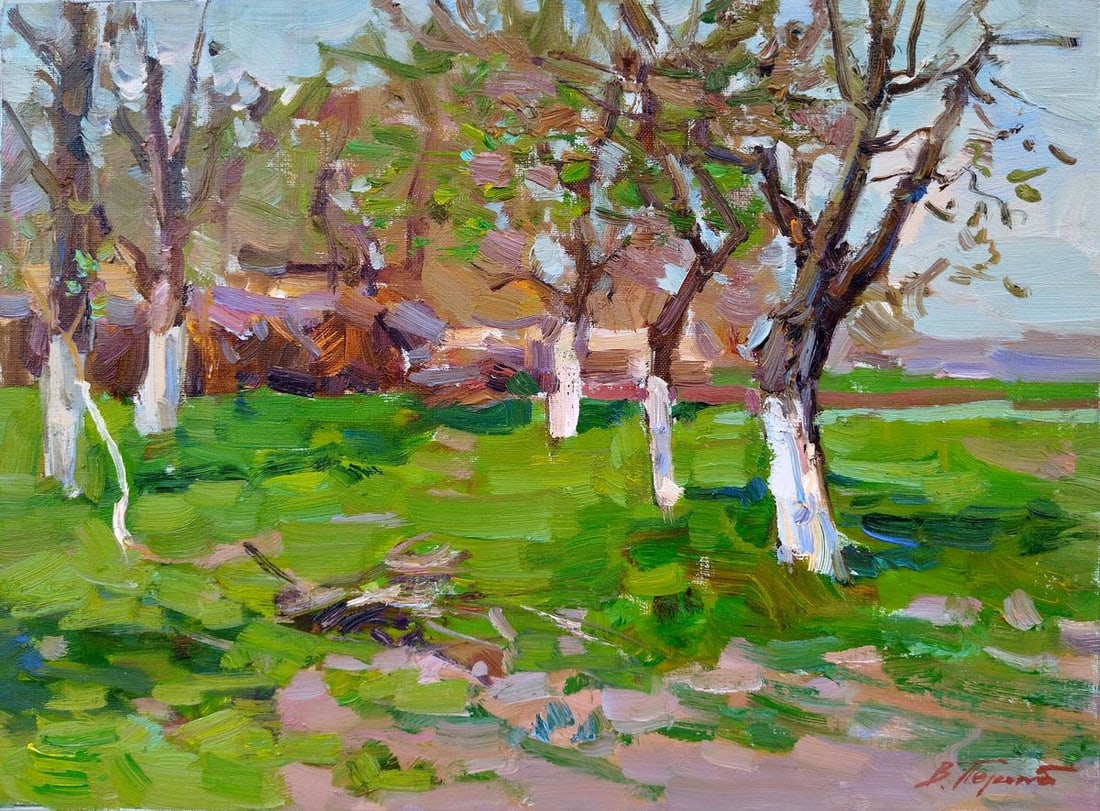 Oli painting Early spring Tepeta Miacheslav: Tep 115 *** ABOUT THIS PAINTING *** * TITLE: "Early spring" * ARTISTS: Tepeta Miacheslav * SIZE: 30х40 cm/'11.81x15.74 inches' * MEDIUM: oil, canvas * HAND PAINTED: Original painting from our co