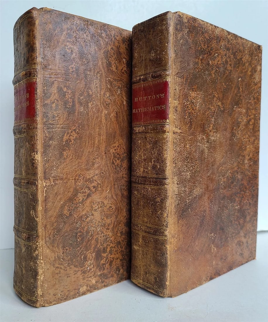 1822 COURSE of MATHEMATICS by CHARLES HUTTON antique 2 VOLUMES AMERICANA (1 of 9)