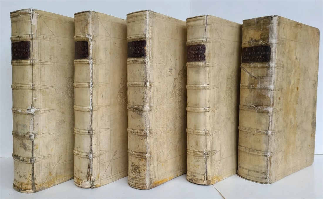 1621-1626 NETHERLANDS HISTORY ILLUSTRATED 5 FOLIO VOLUMES antique VELLUM BOUND (1 of 20)
