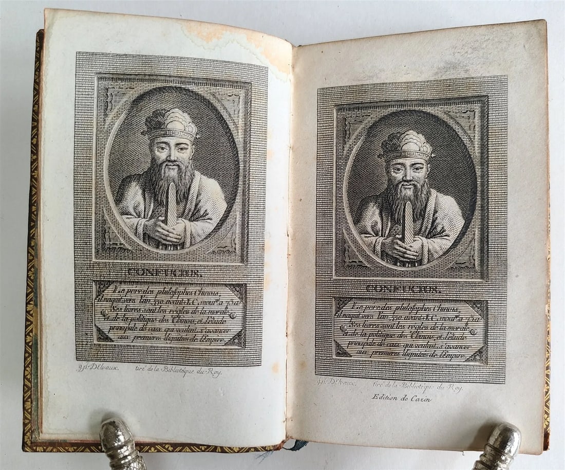 1783 MORALS of CONFUCIUS PHILOSOPHER of CHINA antique CHINESE PHILOSOPHY French: La Morale de Confucius, La, philosophe de la Chine. ( The Morals of Confucius, The, philosopher of China ) Londres (London); 1783 Size 3 by 4 3/4" With double portrait frontis, 1 leaf, 197 pp. Origina
