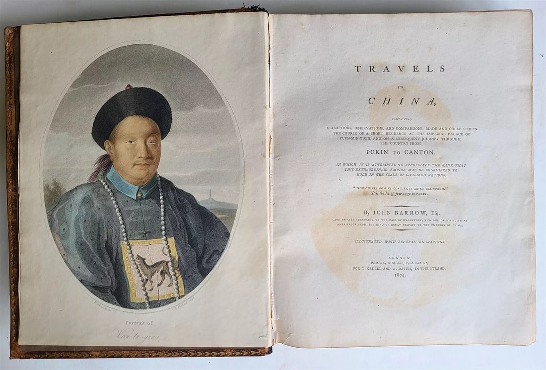 1804 TRAVELS in CHINA by JOHN BARROW antique ILLUSTRATED in ENGLISH 1st EDITION (1 of 13)