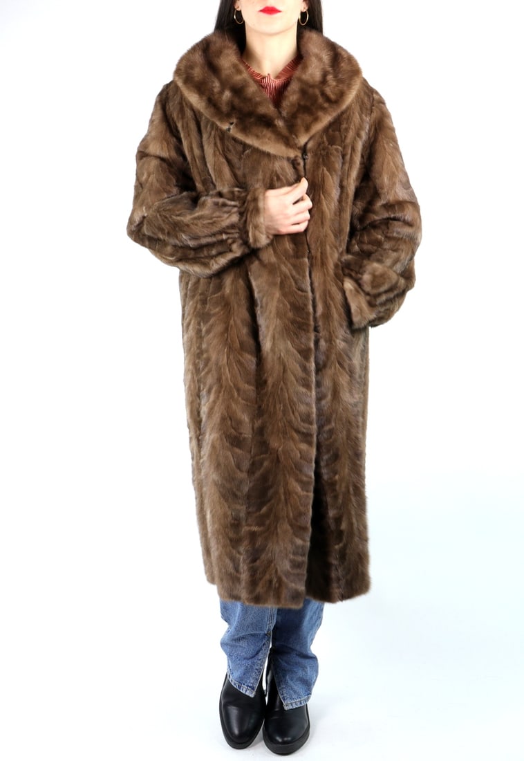 REAL BLUE IRIS MINK FUR COAT EU: XL ; US: 20 (1 of 10)