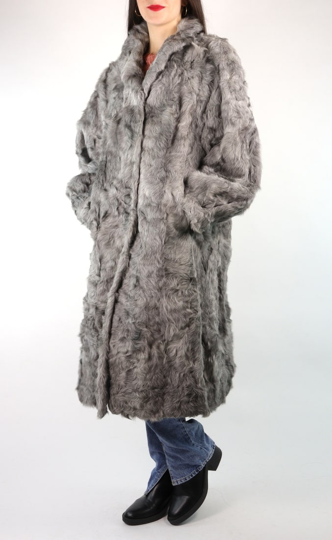 SILVER GREY LAMB COAT EU:XL US:22 (1 of 12)