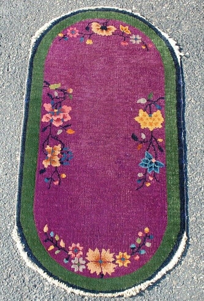 CHINESE NICHOLS RUG 2'1" X 3'10" (1 of 10)