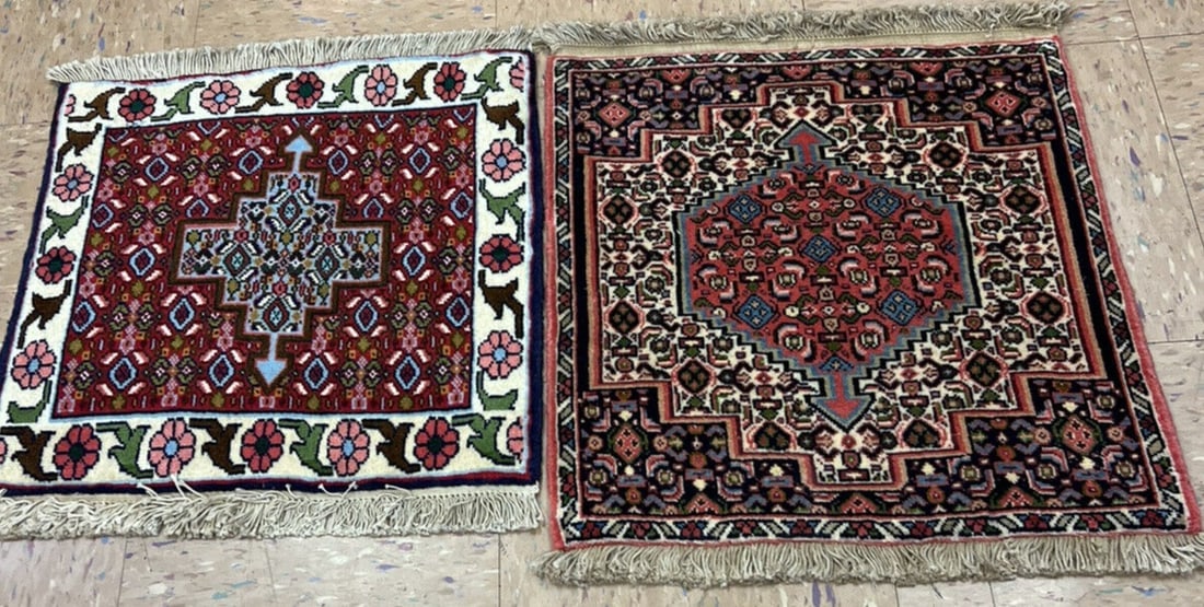 Two Similar PERSIAN BIJAR Rugs, 1’7”X 1’7” (1 of 4)