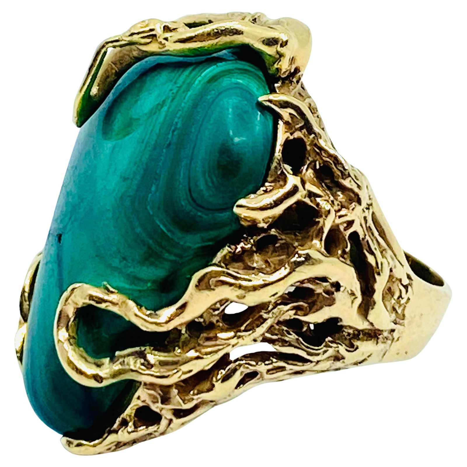 Malachite Ring 14k Gold Artisan Jewelry (1 of 20)