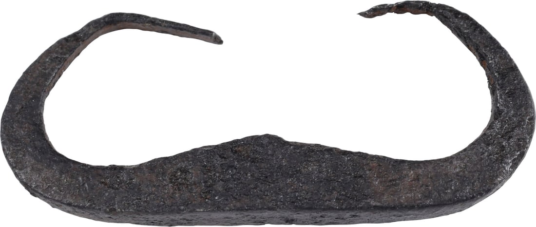 VIKING FLINT STRIKER/FIRE STARTER, C.900-1100 AD: From a group found in the Baltic hinterland. These accords specifically with Typology of Fire Starters from the Viking Age Norway (http://sagy.vikingove.cz/wp-content/uploads/2016/01/Norwegian-fire-st