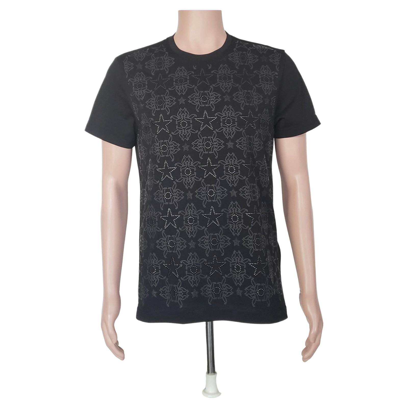 NEW VERSACE VJC BLACK BEADED COTTON T-SHIRT size 48 - M (1 of 20)