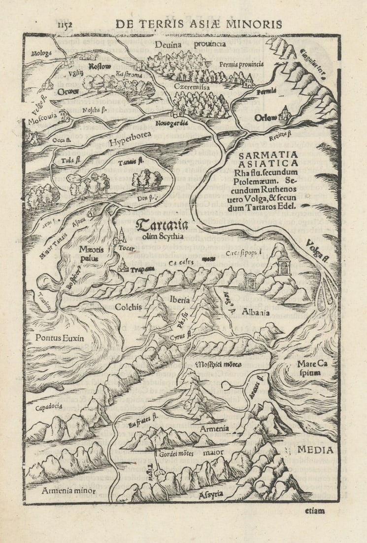 Tartaria olim Scythia. Sarmatia. Caucasus & southern Russia. MÜNSTER 1572 map (1 of 1)