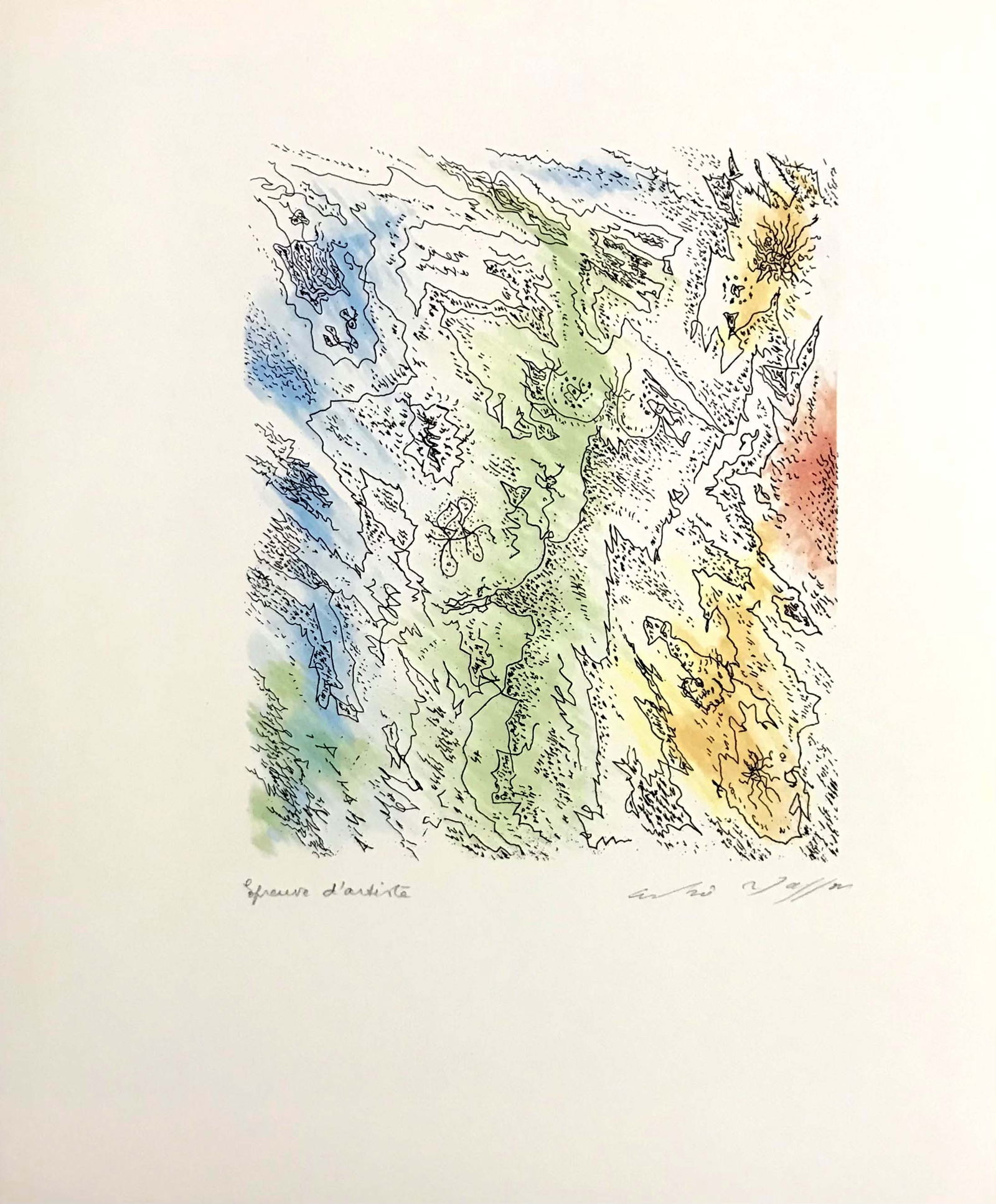 1973 Andre Masson Titania N. 39: Artist: Andre Masson Country: France Title: Titania - 39 Medium: Offset Marks: Fascimile Signature Paper Size: 14 x 11.75 inch Printed: 1973 in Switzerland Provenance: Masson Graphik Ltd Edition