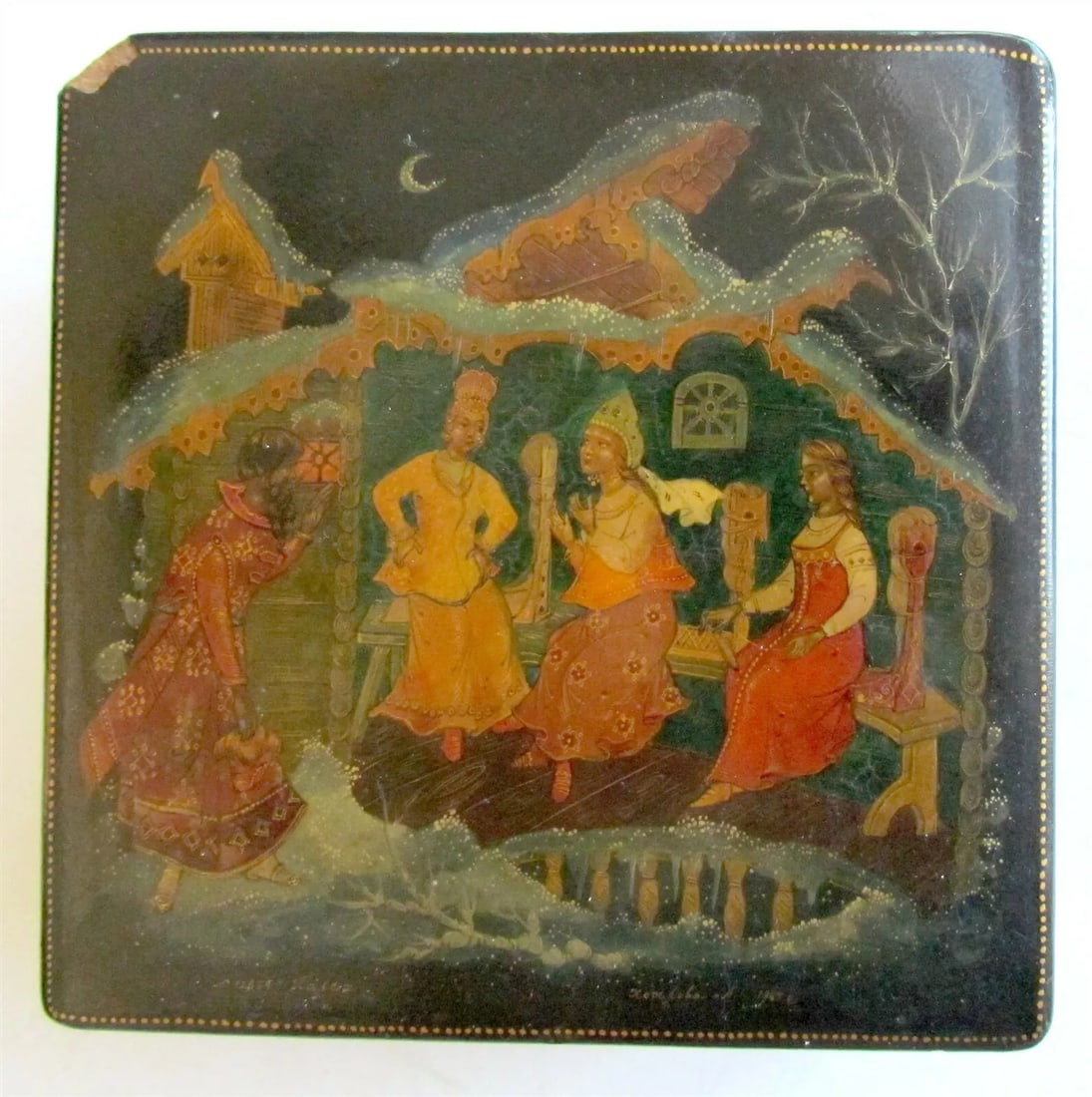 1964 RUSSIAN PALEKH LACQUER BOX VINTAGE RARE ARTIST SIGNED DATED (1 of 12)