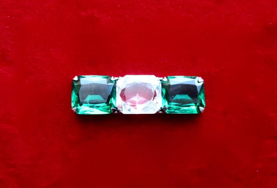 Antique Art-Deco Sterling Silver & Paste Stone Pin (1 of 6)