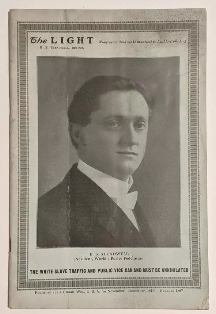 1916 THE LIGHT, STEADWELL World Purity Federation WHITE SLAVE TRAFFIC prostitute (1 of 7)