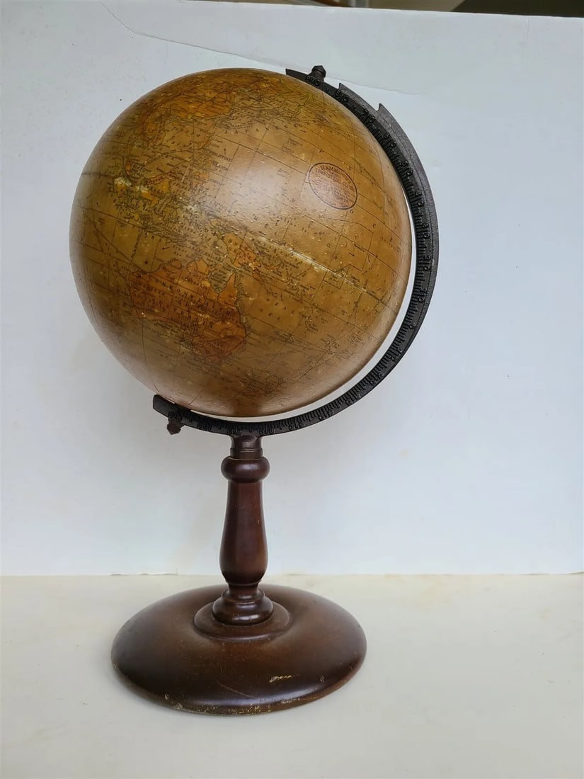 1920s GLOBE TERRESTRIAL by HAMMONDS 9" antique AMERICAN (1 of 12)