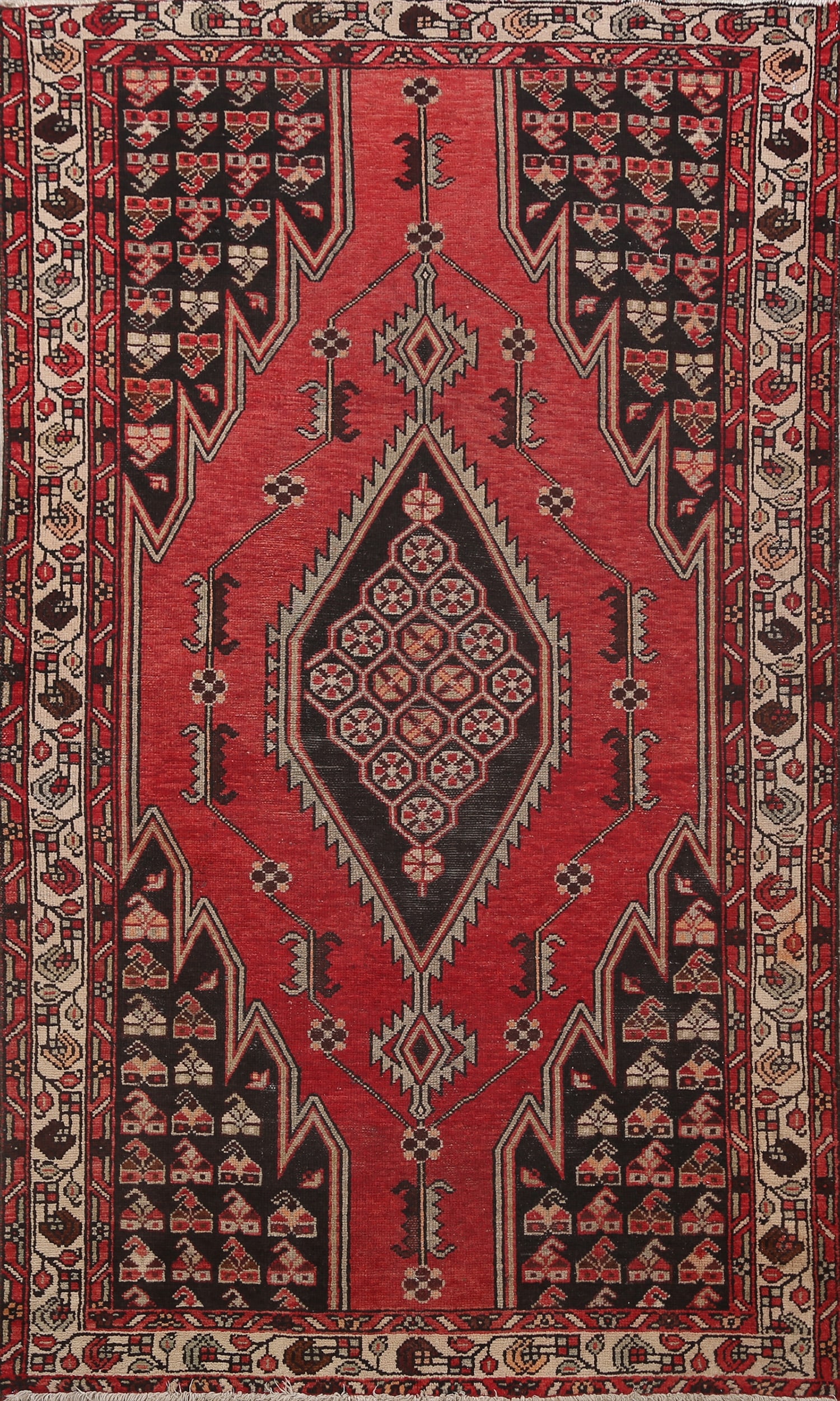 Antique Tribal Hamedan Persian Area Rug 4x7 (1 of 20)