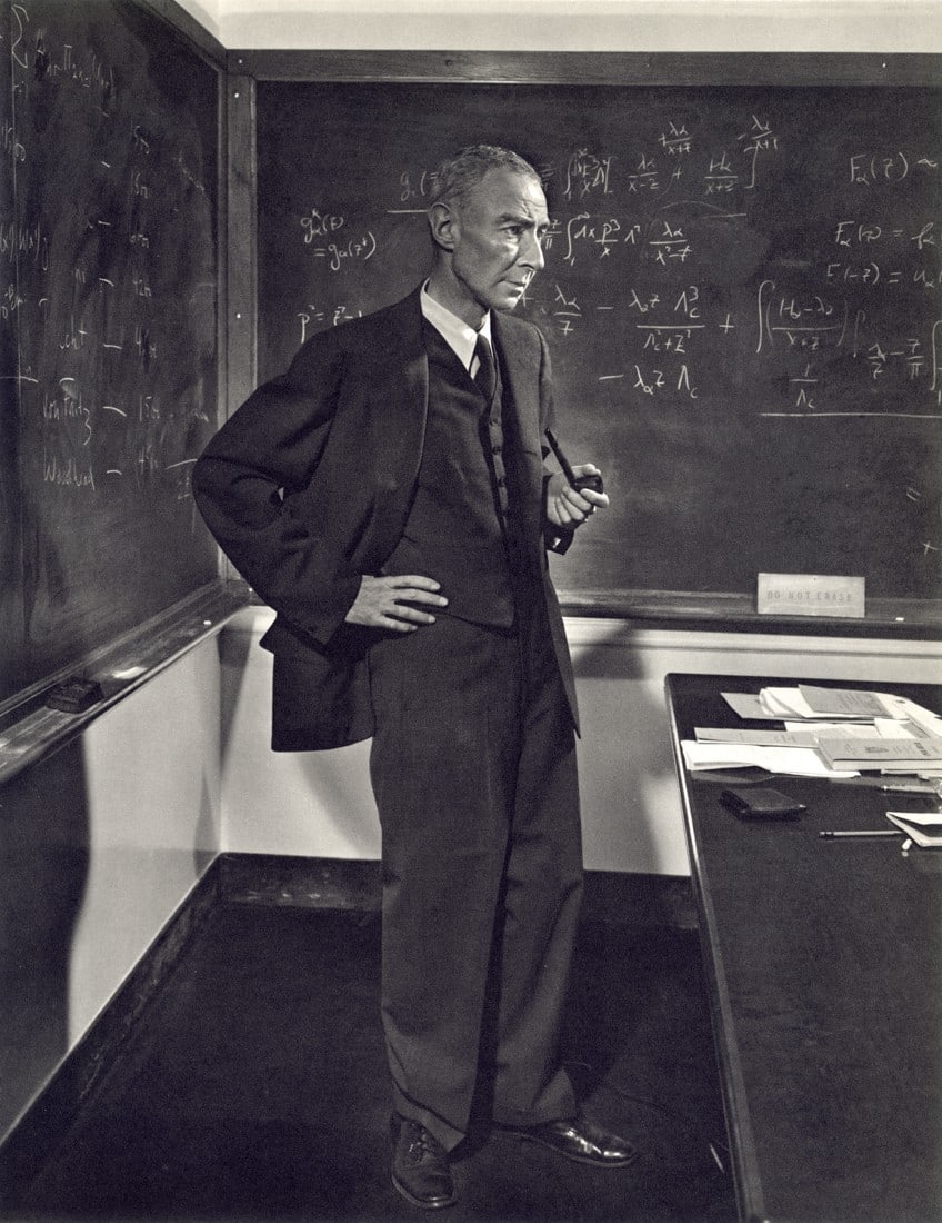 YOUSUF KARSH - Robert Oppenheimer: Artist: Yousuf Karsh Title: Robert Oppenheimer Medium: Sheet Fed Gravure, 1976, Switzerland Dimensions: 9.2x11.95" Description: Heat Wax Mounted on 12x16" Conservation Board Artist Bio: Yousuf Karsh (