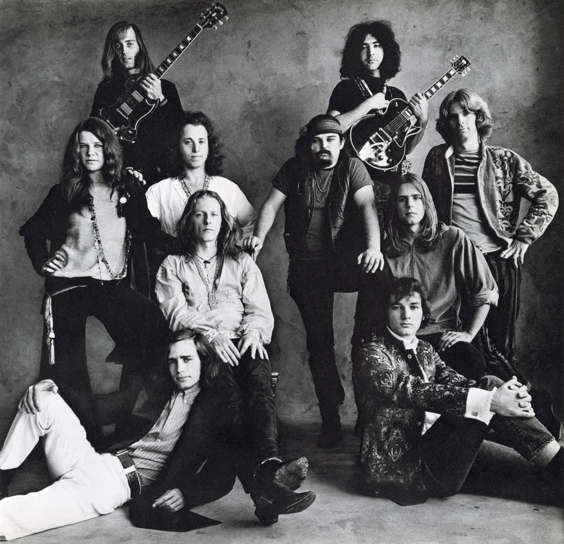 IRVING PENN - Big Brother and Holding Co., Grateful Dead: Artist: Irving Penn Title: Big Brother and the Holding Company and the Grateful Dead Medium: Photo Litho, 1974, USA Dimensions: 10.05x9.65" Description: Heat Wax Mounted on 12x16" Conservation Board A