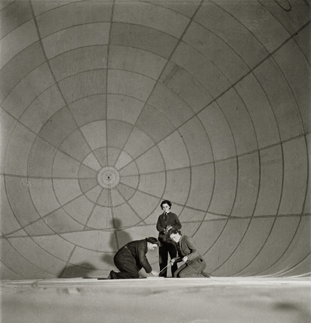 CECIL BEATON - Members of Women's Auxiliary Air Force: Artist: Cecil Beaton Title: Members Of The Women's Auxiliary Air Force Repair A Barrage Balloon, 1941 Medium: Photo Litho, 2015, China Dimensions: 10.2x10.6" Description: Heat Wax Mounted on 12x16" Co
