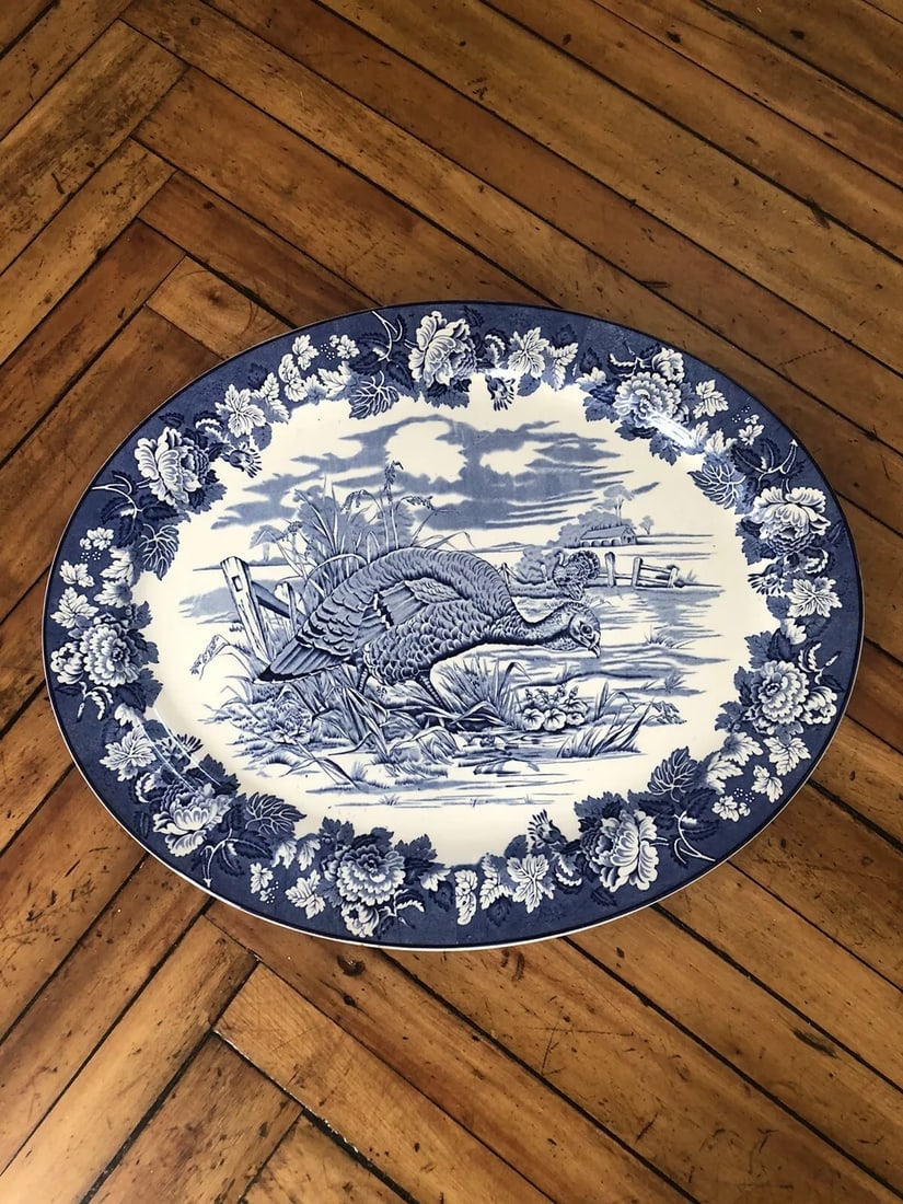 Enoch Wood English Flow Blue Turkey Platter (1 of 4)
