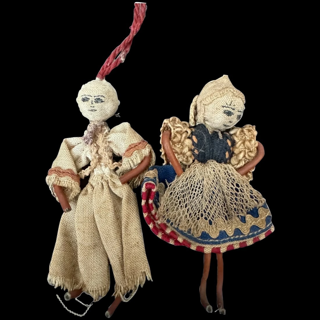 Antique Victorian American Folk Art Cloth miniature Dolls: Antique Victorian American Folk Art Cloth miniature Dolls hand made and painted faces .; Antique Victorian American Folk Art Cloth miniature Dolls hand made and painted faces . Shipping: Domestic: Fla