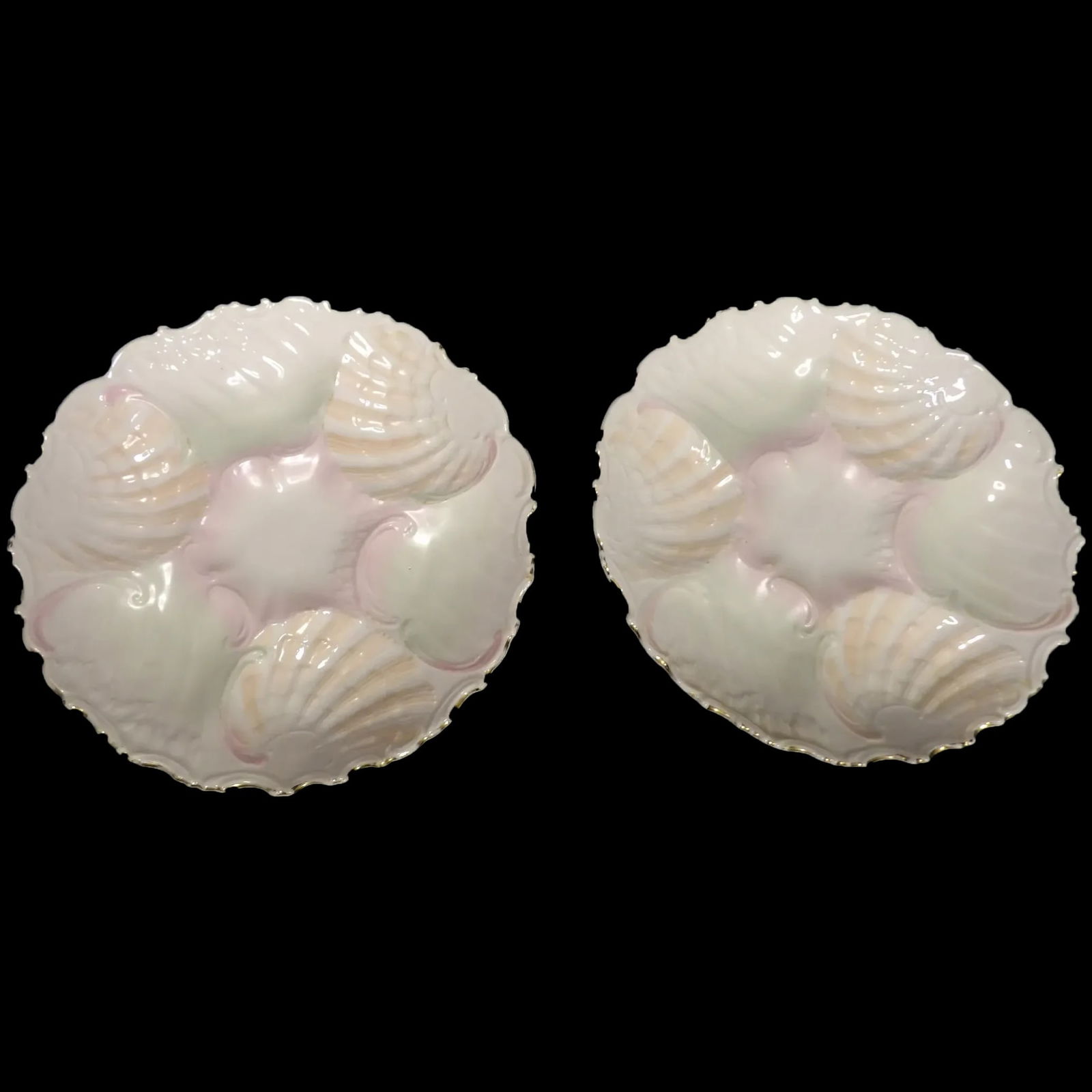 Antique Oyster Plates Pastel Colors (1 of 12)