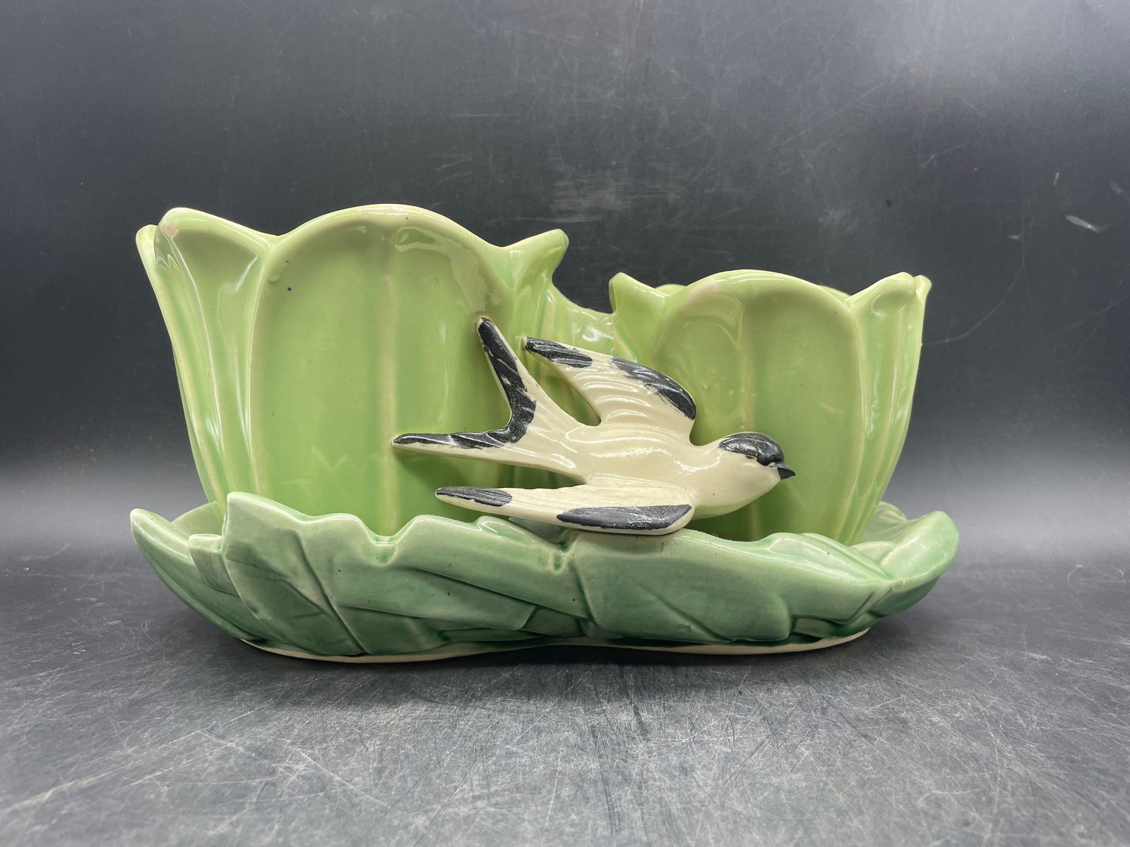 1948 MCCOY DOUBLE TULIP & BIRD PLANTER (1 of 7)
