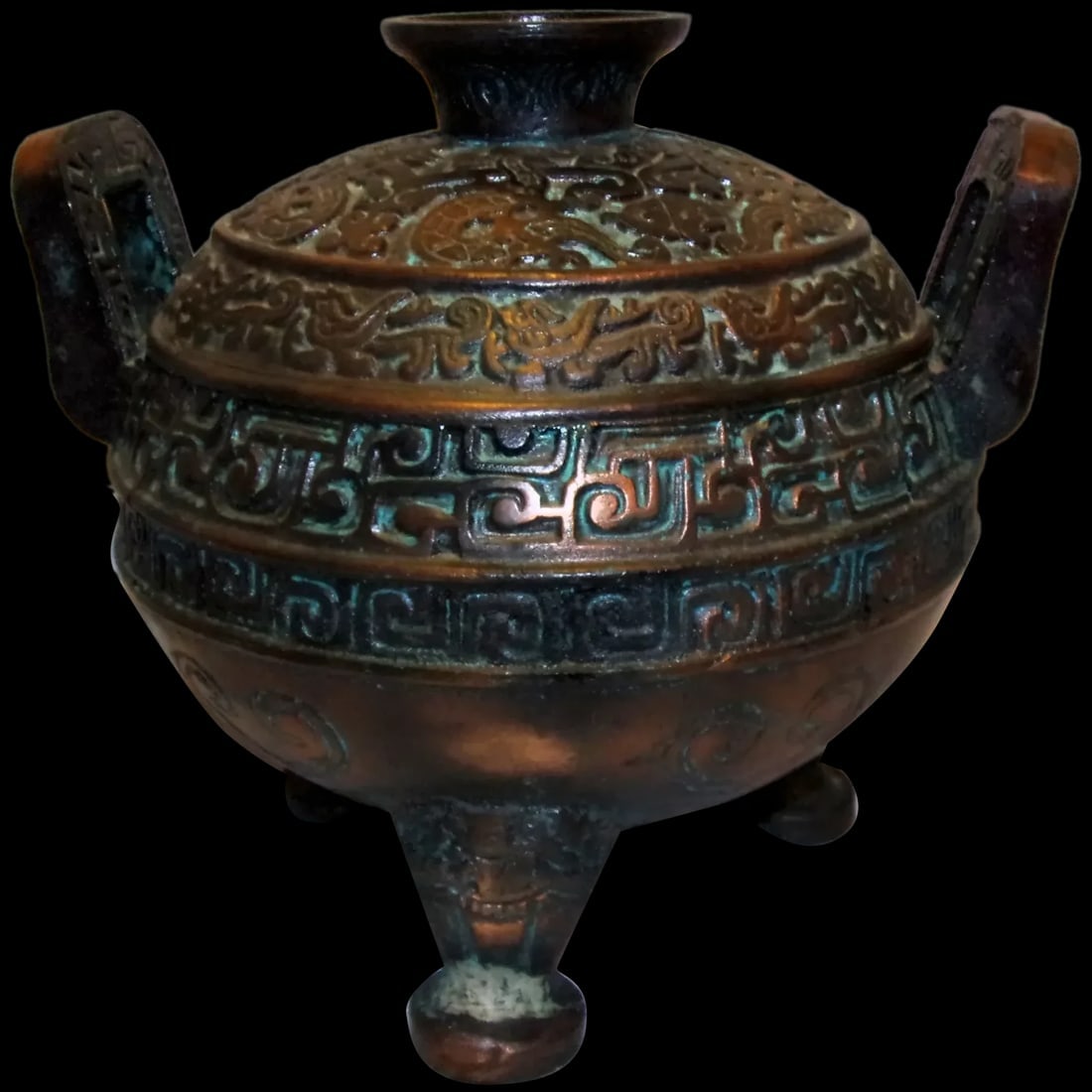 Vintage MCM James Mont Style Metal Oriental Ice Bucket – Jade Colored Lining (1 of 9)