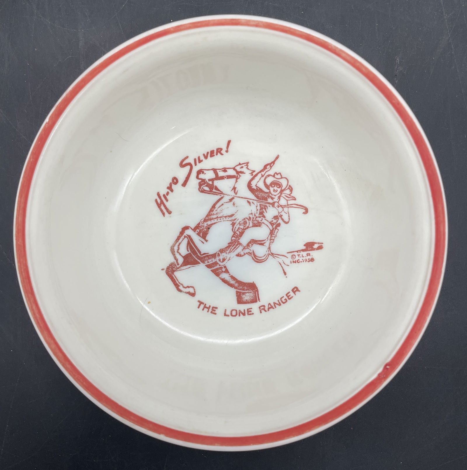 1938 T.L.R. THE LONE RANGER CEREAL BOWL (1 of 8)