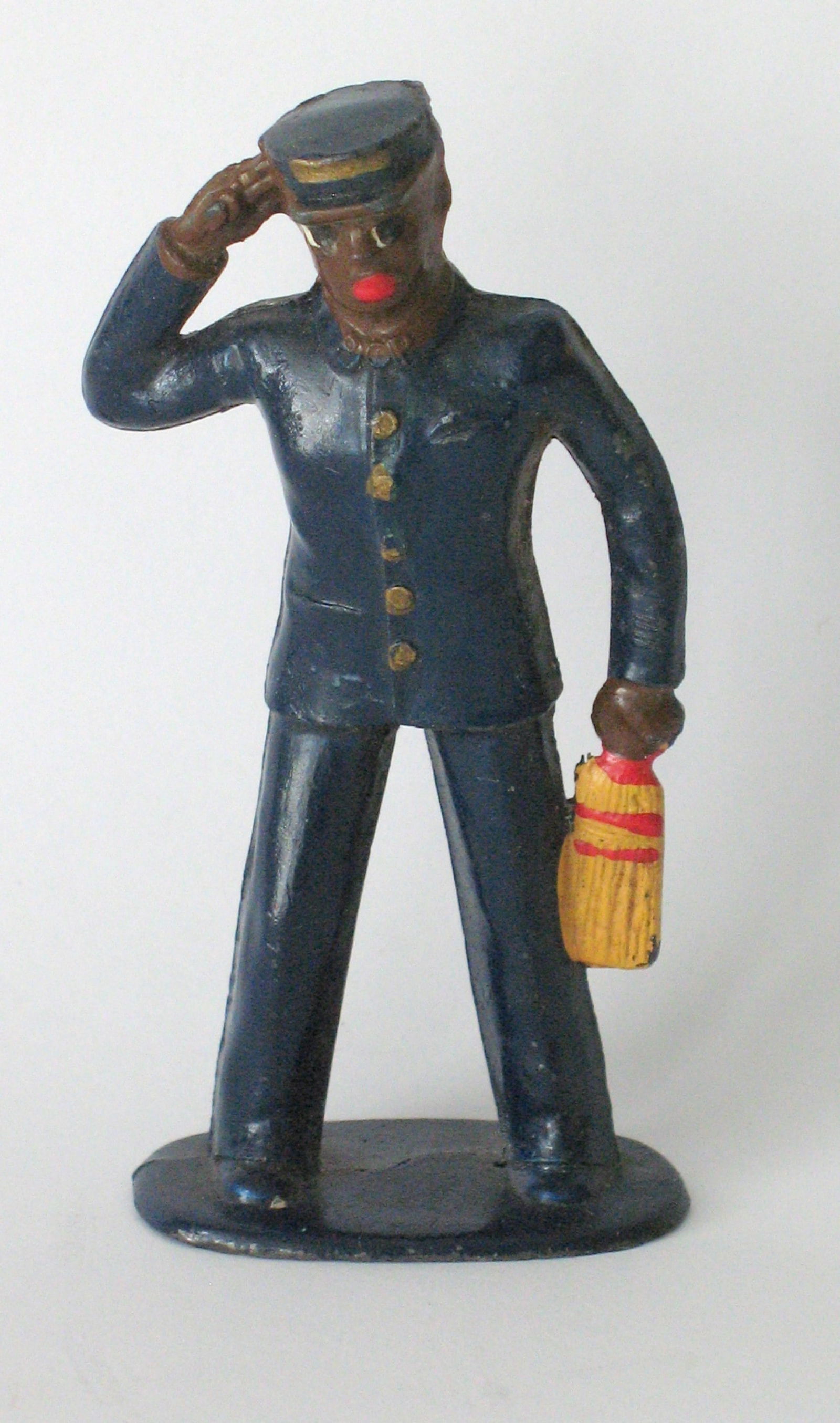 Vintage cast metal trainman Putz figure. (1 of 3)