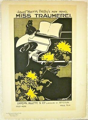 (1895) Book Advertising Poster - Miss Traumerei - Rare Artwork! (1 of 1)