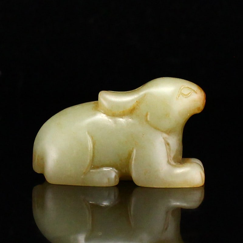 Chinese Hetian Jade Carved Rabbit Pendant (1 of 8)