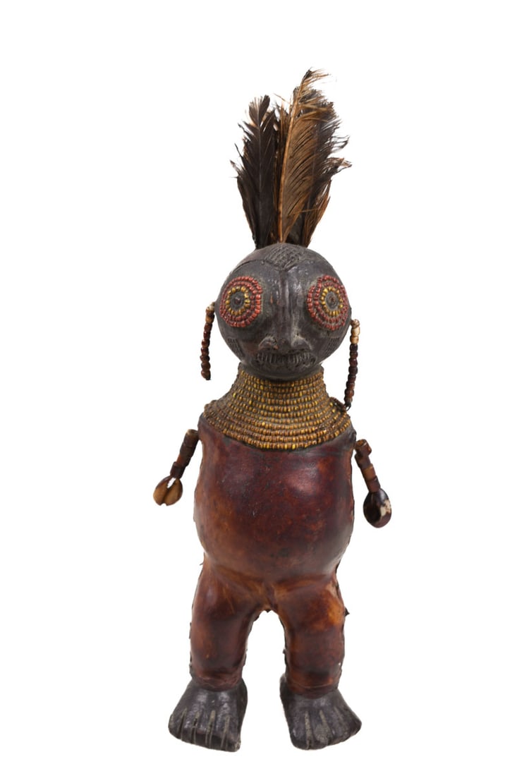 Fertility Doll - Terracotta, Beads, Feathers - Chiki chiki - Cameroon (1 of 7)