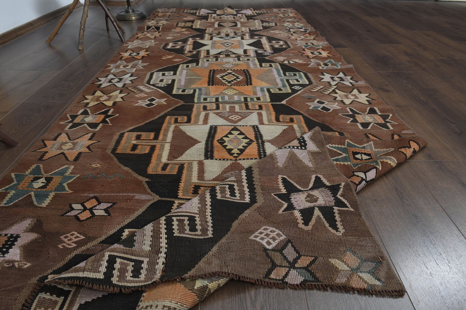 4'1x11'3 ft, BROWN GEOMETRIC RUNNER (1 of 10)