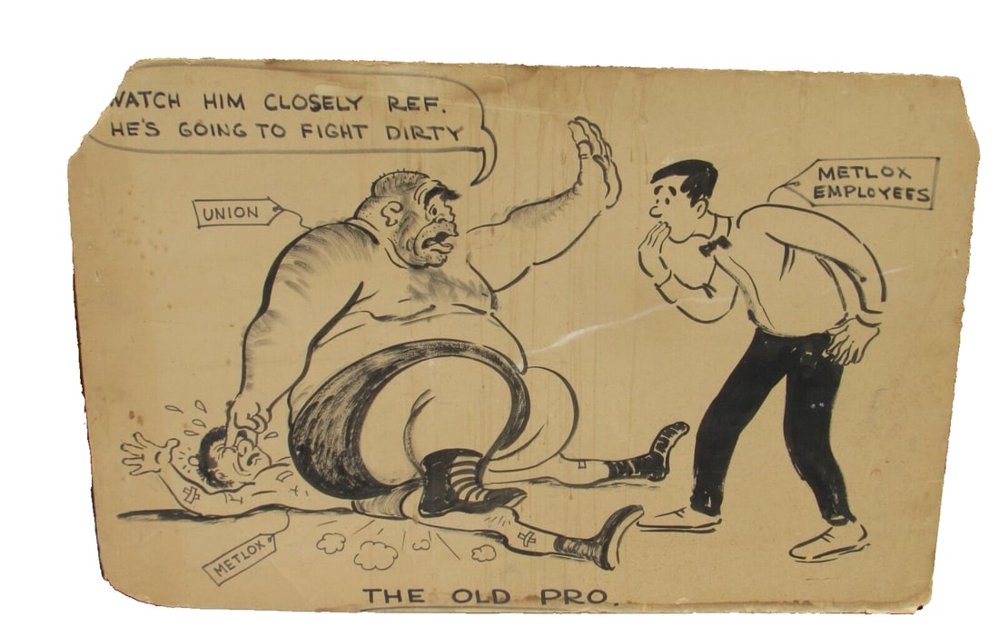 Metlox California Pottery Pro Union Hand Drawn Ink Poster Circa 1930s RARE FIND! (1 of 2)