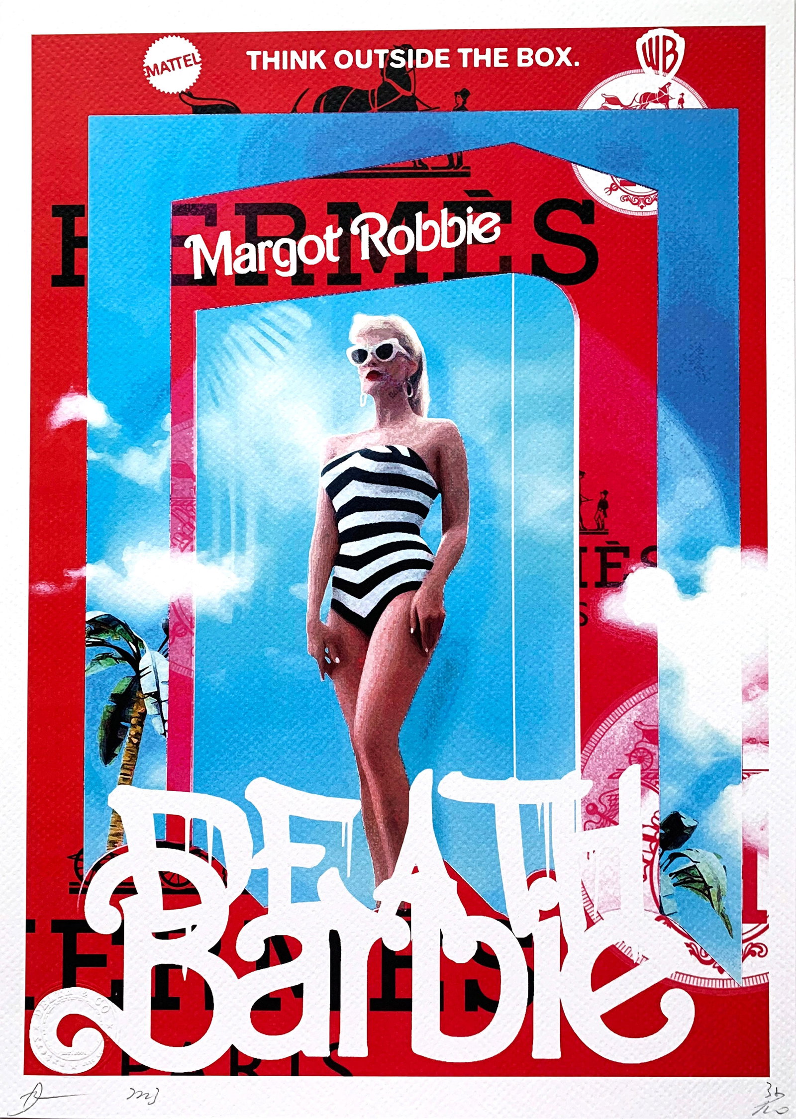 Death NYC Barbie: Artist/Title: Death NYC Barbie Date/Period: 21st Century Medium: Giclee on Fine art 300 gsm paper Dimensions: 17 3/4" x 12 1/2" Description: limited edition giclee on paper, out of eddition of 100 + A
