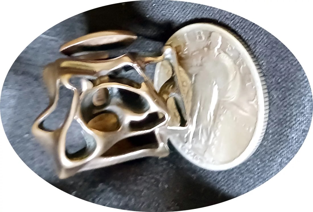 David Andersen Uni BRUTALIST 15 Gram RING 24 x 20 mm Size 7 Bohemian ANTI-Art (1 of 9)