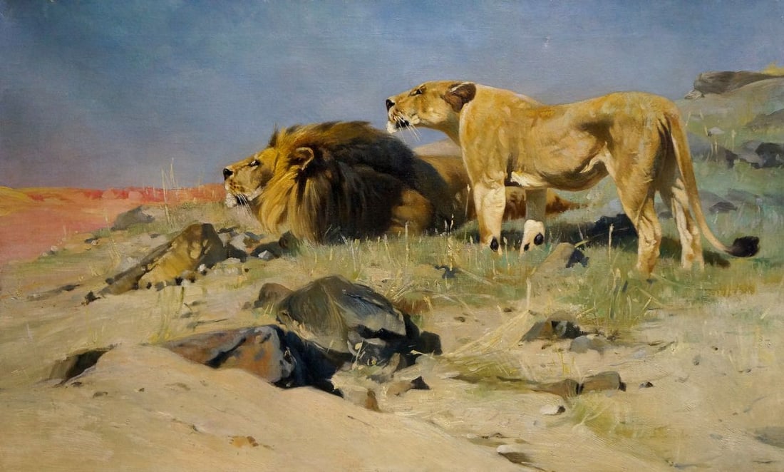 Oil painting Portrait of lions (1 of 8)