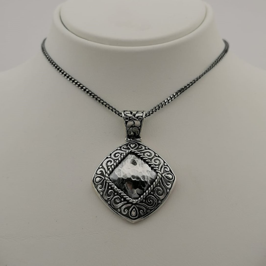 925 Silver Chain with Vintage Style Pendant,Ladies Necklace (1 of 7)