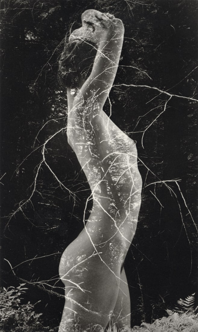 RUTH BERNHARD - Symbiosis, 1971: Artist: Ruth Bernhard Title: Symbiosis, 1971 Medium: Photo Lith, 1993, USA Dimensions: 5.2x8.7" Description: Heat Wax Mounted on 8.5x11" Conservation Board Artist Bio: Ruth Bernhard was a German-born 