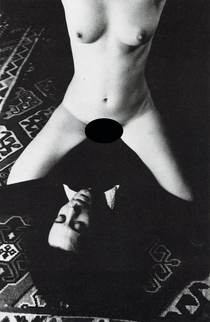 RALPH GIBSON - Woman Sitting on Man, 1972: Artist: Ralph Gibson Title: Woman Sitting on Man, 1972 Medium: Photoengraving, 1974, USA Dimensions: 5.15x7.9" Description: Heat Wax Mounted on 8.5x11" Conservation Board Artist Bio: Ralph Gibson is a